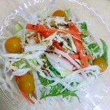 野菜ざく切り山盛りサラダ オリーブオイルソースで♪